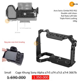 Smal rig cage khung bảo vệ sony alpha a7r5 a74 a7s3 a7r5 3667b new 2024