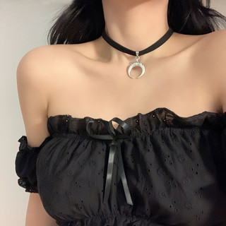 Vòng Cổ Chocker Mặt Trăng Khuyết Phong Cách Gothic Cá Tính