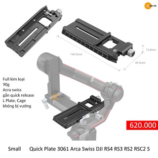 Small -Rig Quick Plate 3061 Plate dài gắn máy ảnh Gimbal Ronin RS4 RS3 RS2 RSC2 S