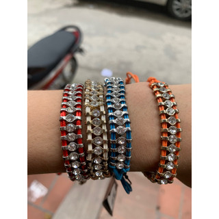 Vòng đeo tay bện rút dây gắn đá HM xuất dư