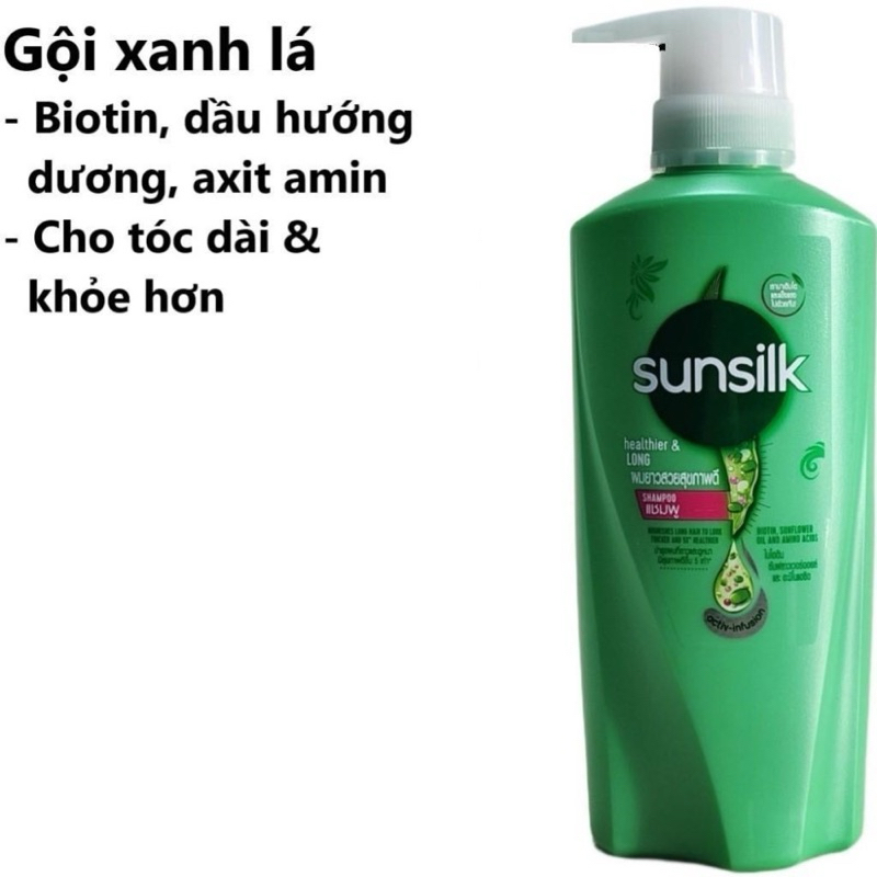 Dầu gội Sunsilk Thái lan màu xanh lá 400ml