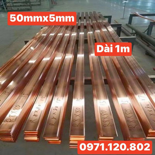 Đồng thanh cái ,đồng đỏ thanh ,bề rộng 50mm ;chiều dày 5mm dài 1m