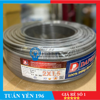 [DAPHACO] Dây Điện Đôi 2x1.5 - Cuộn 100 Mét Dây Pha Tròn Xám 2 Lớp Vỏ Bọc PVC