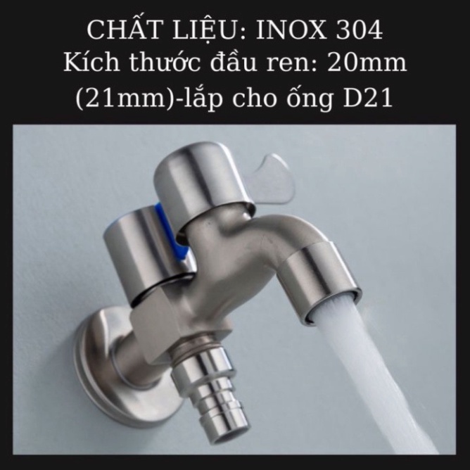 #Vòi nước inox 304 chia 2 đầu ra độc lập tiện dụng - Vòi nước 2 đầu cho máy giặt chia nước thành 2 c