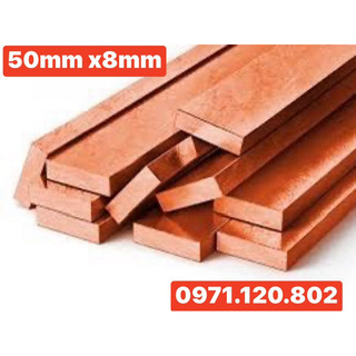 Đồng đỏ thanh ;đồng thanh cái 50mm x8mm dài 1m