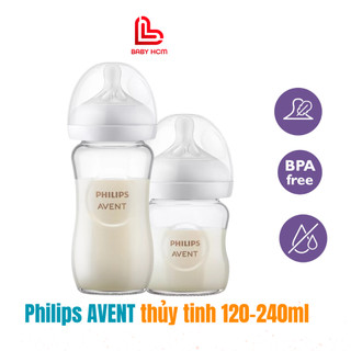 Bình sữa thủy tinh Philips Avent 120- 240ml mẫu mới