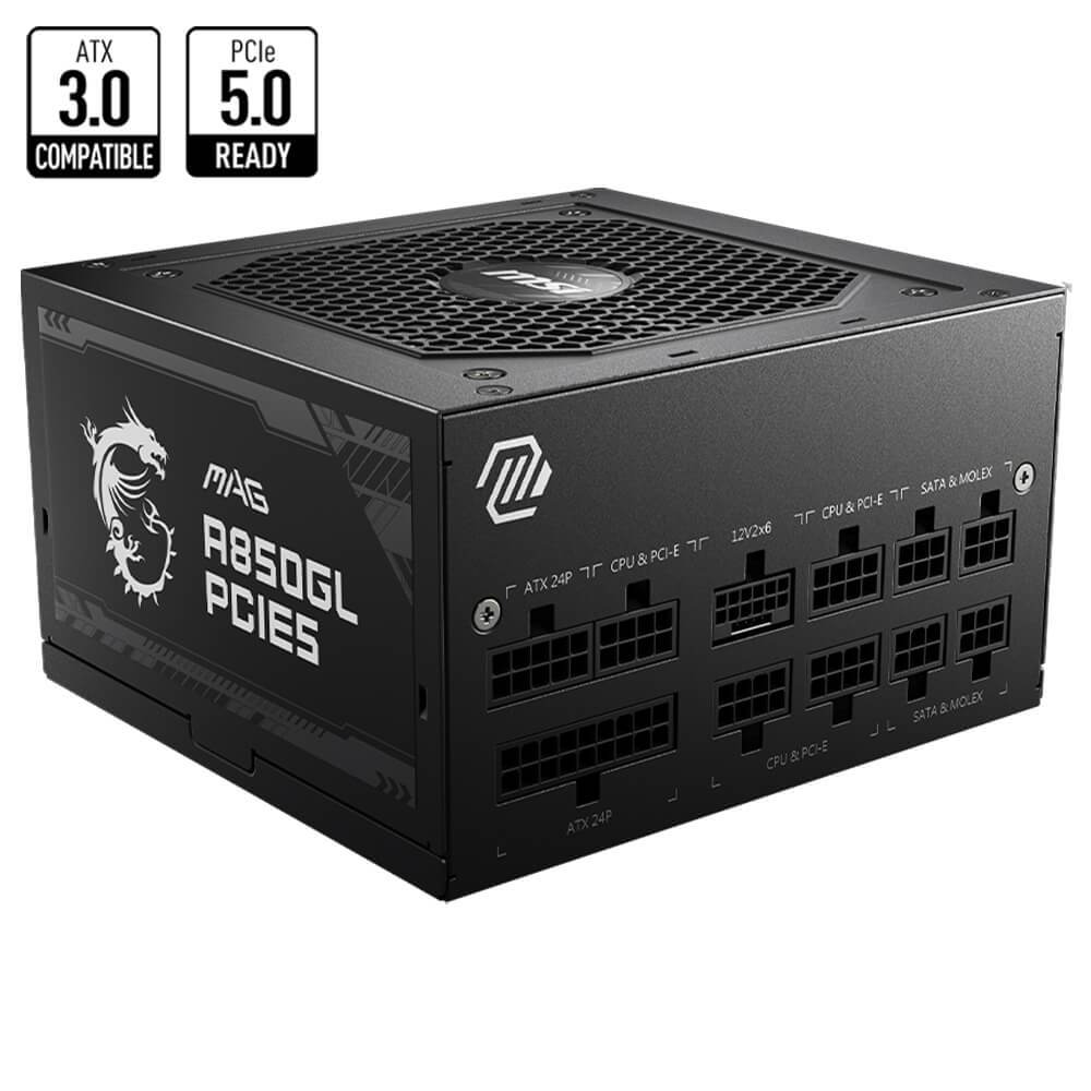 MSI MAG A850GL PCIE5 – 850W 80Plus Gold – Fully Modular – Support PCIe Gen 5.1 Graphics Card