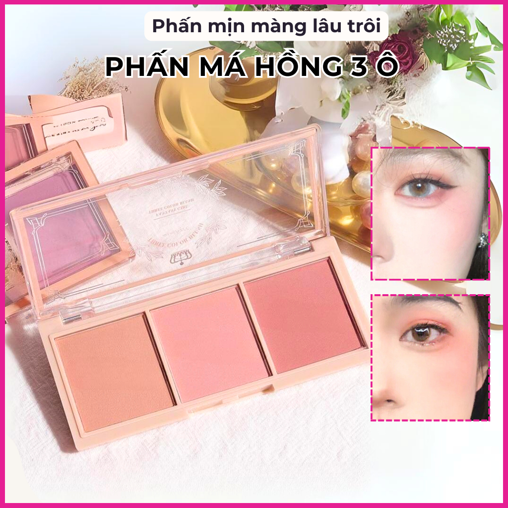  Phấn Má Hồng 3 Ô PIPL Màu Trà Sữa Tự Nhiên 