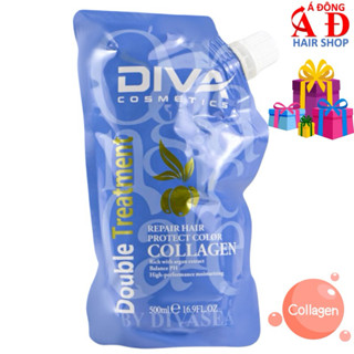 Hấp dầu Collagen DIVA suôn mềm mượt cho tóc khô hư tổn 500ml