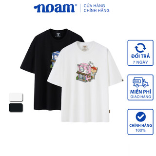 Áo thun Form rộng NOAM Milky 100% Cotton 280GSM - Màu Đen/ Trắng