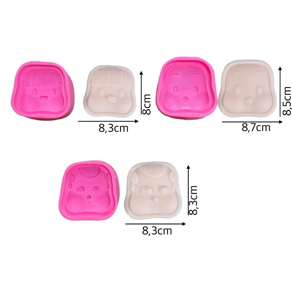 Set 3 khuôn silicon hình mặt em bé