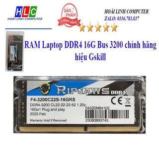 Bộ nhớ trong RAM Laptop DDR4 16G Bus 3200 hiệu Gskill chính hãng ( PC4)