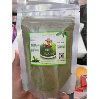 Bột trà xanh đắp mặt trắng da 100g - nguyên chất handmade - chăm sóc da mặ