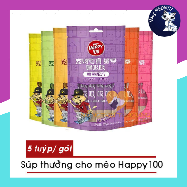 Súp Thưởng Cho Mèo Happy 100 Túi 5 ống