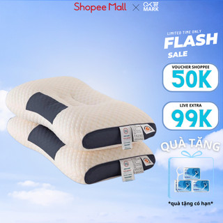 ( Loại 1) Gối Ngủ Chống Đau Cổ Vai Gáy Dệt Kim Lõi Bông Xơ, Gối Spa Chống Đau Mỏi Tiện Lợi