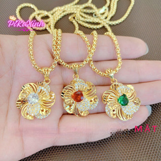  dây chuyền chữ công mặt hoa mai mạ vàng đẹp xuât sắc sang sịn 