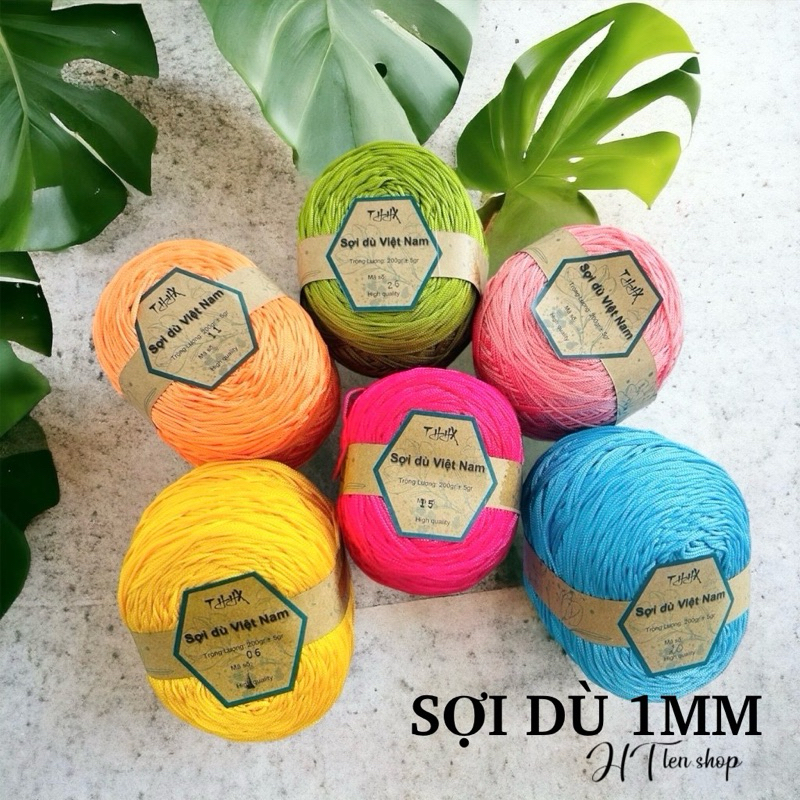 Sợi dù 1mm 200gram full màu ( link 1)