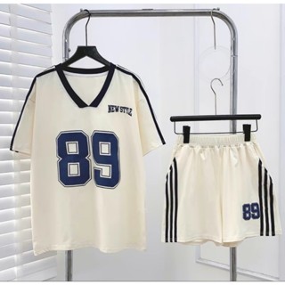 Set Bộ Áo Thun Nữ Form Rộng Tay Lỡ + Quần Short Ống Rộng 89