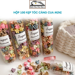Hộp 100 Cái Kẹp Tóc Càng Cua Mini Nhiều Màu Đáng Yêu Cho Bé Kẹp Tóc Mái Dễ Thương Phong Cách Hàn Quốc