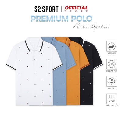 (XẢ KHO) Áo polo nam có cổ S2 SPORT thoáng khí vải cotton CVC trơn cao cấp, thanh lịch  - PL03