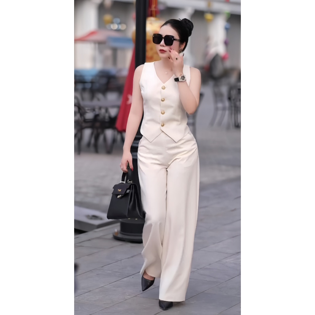 A69 Bộ Áo Ghile Quần Suông siêu xinh