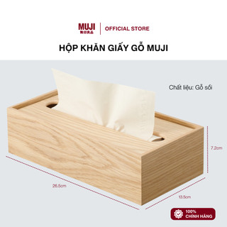 Hộp khăn giấy gỗ muji