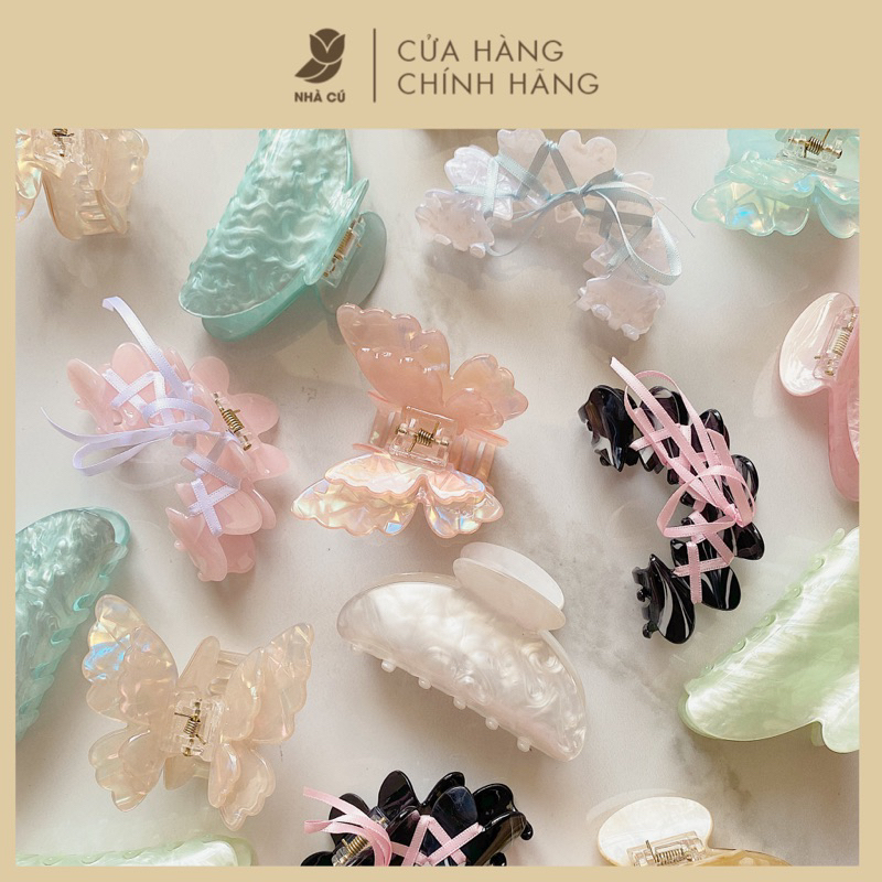 Kẹp Tóc Xà cừ NHÀ CÚ Hình Bướm Nơ Chất Liệu Acrylic Phong Cách Hàn Quốc Thời Trang Cho Nữ Hot Trend | BigBuy360 - bigbuy360.vn