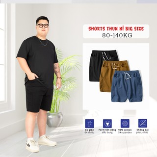 Quần Short Thun Nỉ Có Túi Bigsize Nam AKYOO 80-140kg, Dày Dặn Không Xù, Không Bai Nhão