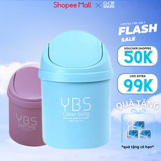 ( Loại 1)  Thùng rác để bàn mini YBS có nắp đậy nhỏ gọn tiện dụng