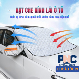 Tấm bạt che kính lái ô tô 4 lớp có tai gương, tấm che nắng mưa phủ kính trước tránh tia UV bảo vệ xe hơi