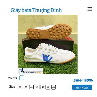 Giày bóng đá chính hãng thượng đình, giày bata nam nữ vải màu trắng đinh trụ khâu toàn bộ đế