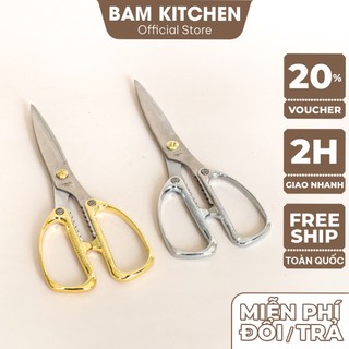 Kéo bếp Nhật Bản cán inox Bam KITCHEN luỡi thép không gỉ siêu bền cao cấp KCI03F