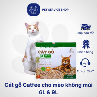 Cát gỗ vón cho Mèo CatFee 6L & 9L - 100% từ gỗ tự nhiên - Bảo vệ môi trường và sức khỏe PET SERVICE