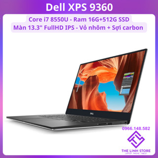 Laptop Dell XPS 9360 Core i7 8550u Ram 16G SSD 512G - Màn 13.3 FullHD IPS
