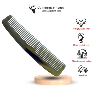 Lược sừng xuất Nhật 2 đầu răng( size: M-14cm) gồm 2 loại răng nhỏ và vừa - Mỹ nghệ Hà Phương, quà tặng Thủ công mỹ nghệ