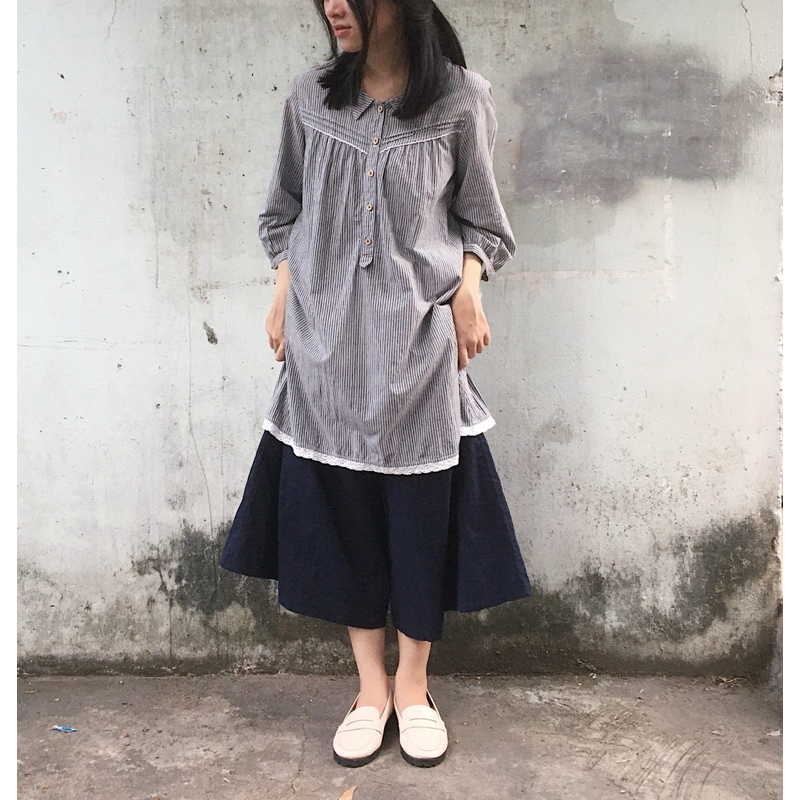 Đầm mori sọc suông