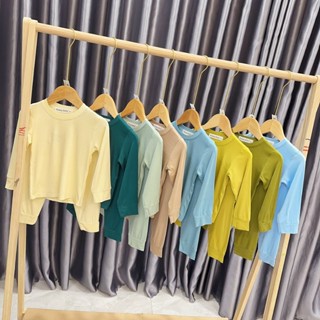 Bộ dài tay thun lạnh trơn Minkey Baby size 7-26kg cho bé trai, bé gái, chất vải co giãn thoải mái, mềm mát.