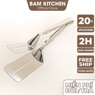 Dụng cụ kẹp lật thịt cá chiên inox Bam KITCHEN loại lớn đa năng cao cấp LTC01F