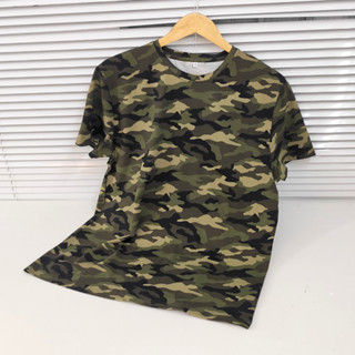 Áo thun họa tiết rằn ri bộ đội AVENUE chất liệu cotton thấm hút mặc đi giả ngoại leo núi hòa mình vào thiên nhiên