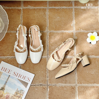 [ FORM NHỎ ]BEESHOES - GIÀY BÚP BÊ DÂY NGANG MŨI TRÒN  - GIÀY BÚP BÊ ĐẾ TRỤ CAO 5CM CÓ SẴN 210727