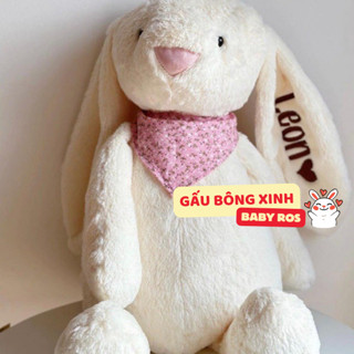 [HỎA TỐC] JellyCat Gấu Bông Thỏ Thêu Tai Theo Yêu Cầu - Quà tặng trẻ em, sinh nhật, người yêu - Baby Ros