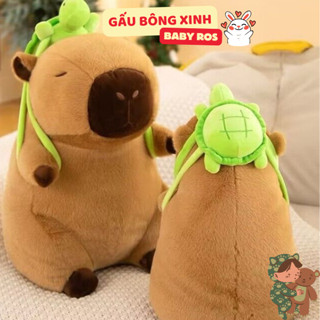  Chuột Lang Nước Nâu Capybara Đeo Cặp To Khổng Lồ - Quà tặng trẻ em sinh nhật người yêu - Gấu Bông Xinh Ros 