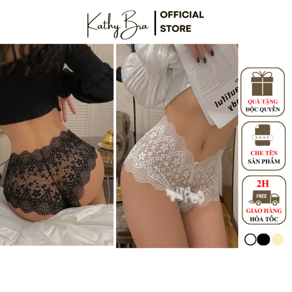  Q53 Quần Lót Ren Sexy Đùi Hoa Nhí KATHY BRA Chất Ren Mềm Xuyên Thấu Co Dãn 