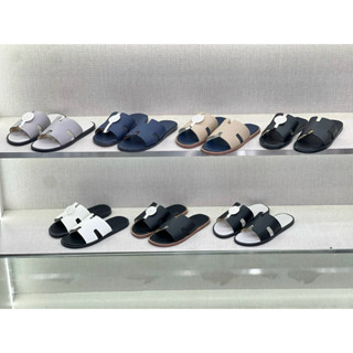 Dép lê quai ngang chữ H - dép da HM nam đế gỗ phíp bản hàng QCCC [ảnh +video tại Monaco Shop]