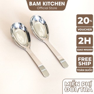 Muỗng canh vuông inox Bam KITCHEN cán vuông loại dày cao cấp MCV01F