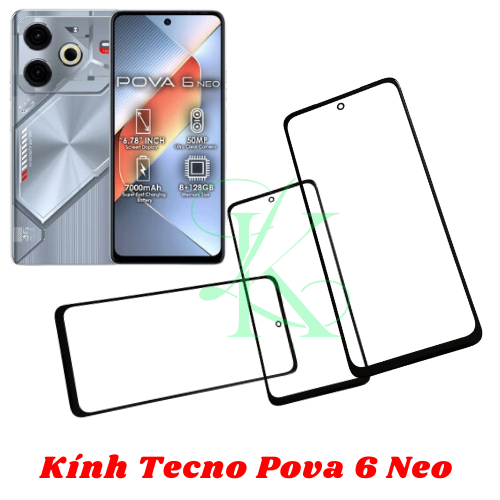 Kính ép trên màn hình dành cho Tecno Pova 6 Neo , kính ép dành cho tecno pova 6 neo