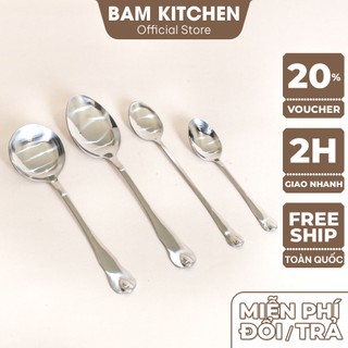 Muỗng canh Muỗng soup Muỗng cafe inox 430 Bam KITCHEN cán giọt nước cao cấp MUI04F