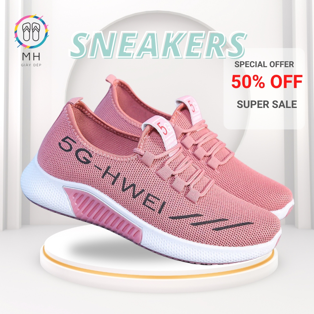Giày Nữ SNEAKER HWEI Kiểu dáng thể thao, Giày thể thao nữ SPN13