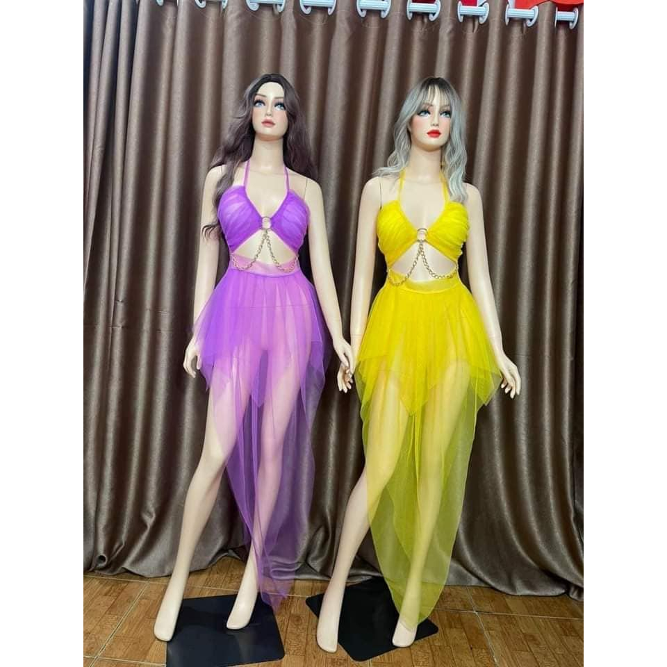 Váy xuyên thấu phối khoen
