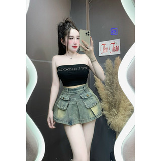 áo ống cúp đính đá có kèm mút đệm